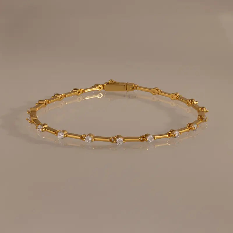 Tennis Bracelet – Exquisite Crystal Bar Bracelet – Minimalist Style for Women