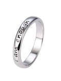 Minimalist Wide-Band "I Am Enough" Unique Ring