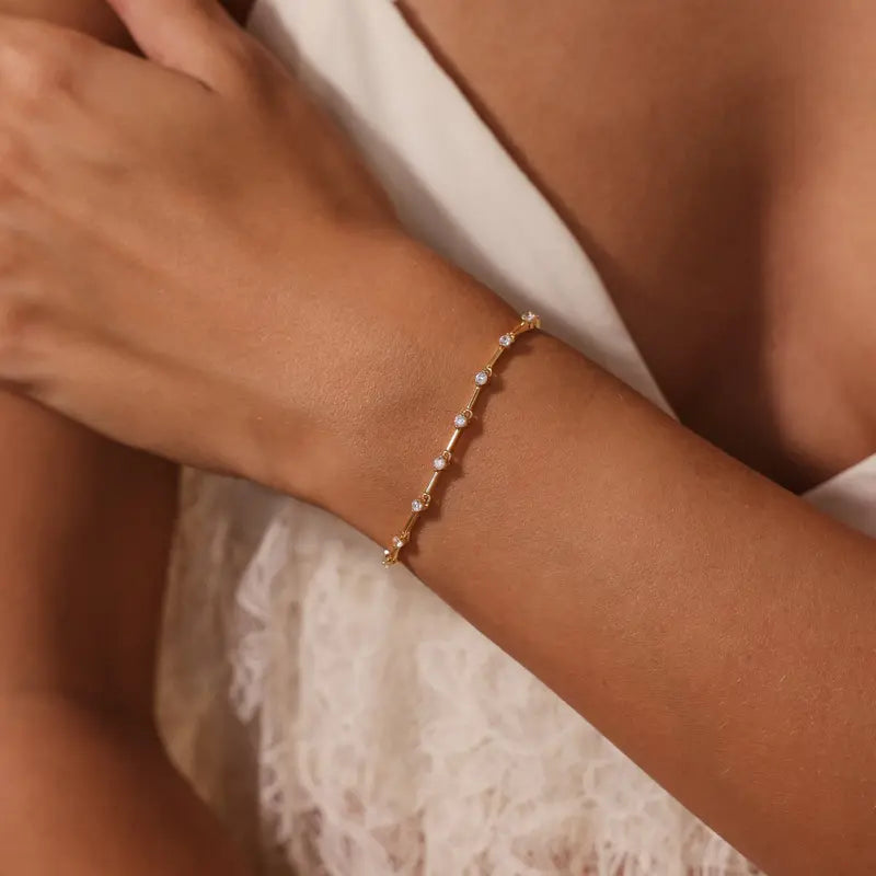 Tennis Bracelet – Exquisite Crystal Bar Bracelet – Minimalist Style for Women